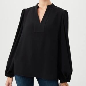 NWT! 🖤 Trina Turk Tanvi Top, Black, Size L